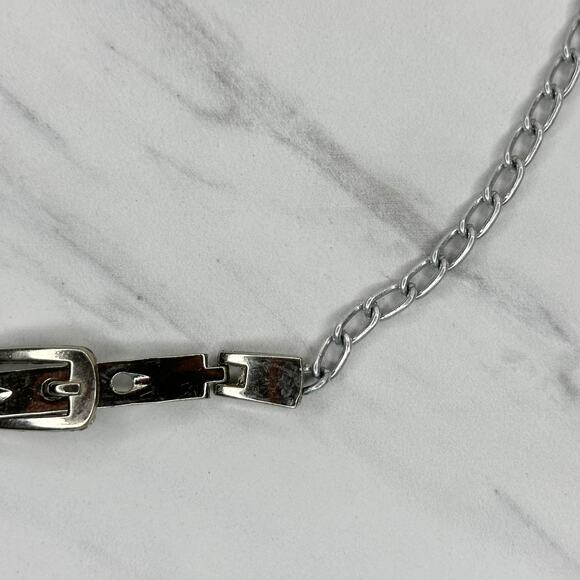 Silver Tone Metal Chain Link Belt Small Minimalist ✨ - Picture 3 of 11